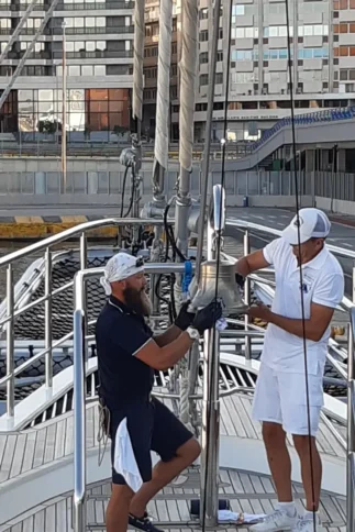 Arbeit auf dem Segelschiff
