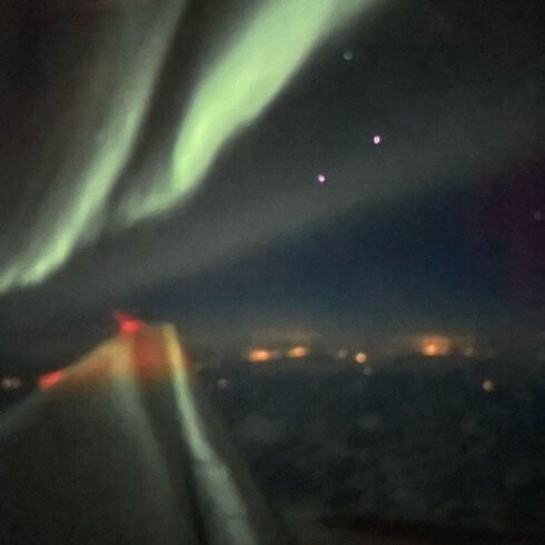 Nordlichter beim Flug