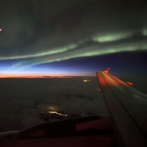 Nordlichter beim Flug